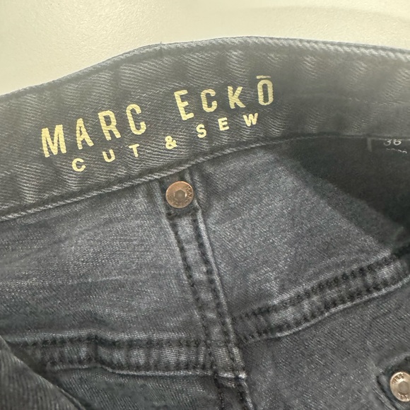 Men’s Black Distressed Marc Ecko Jeans Cut & Sew - Picture 9 of 13